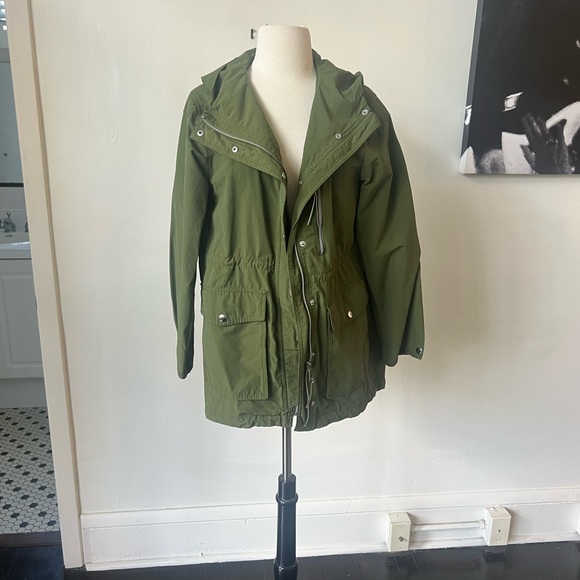J. Crew Utility Hooded Lightweight Military Olive Green Jacket - Picture 2 of 9